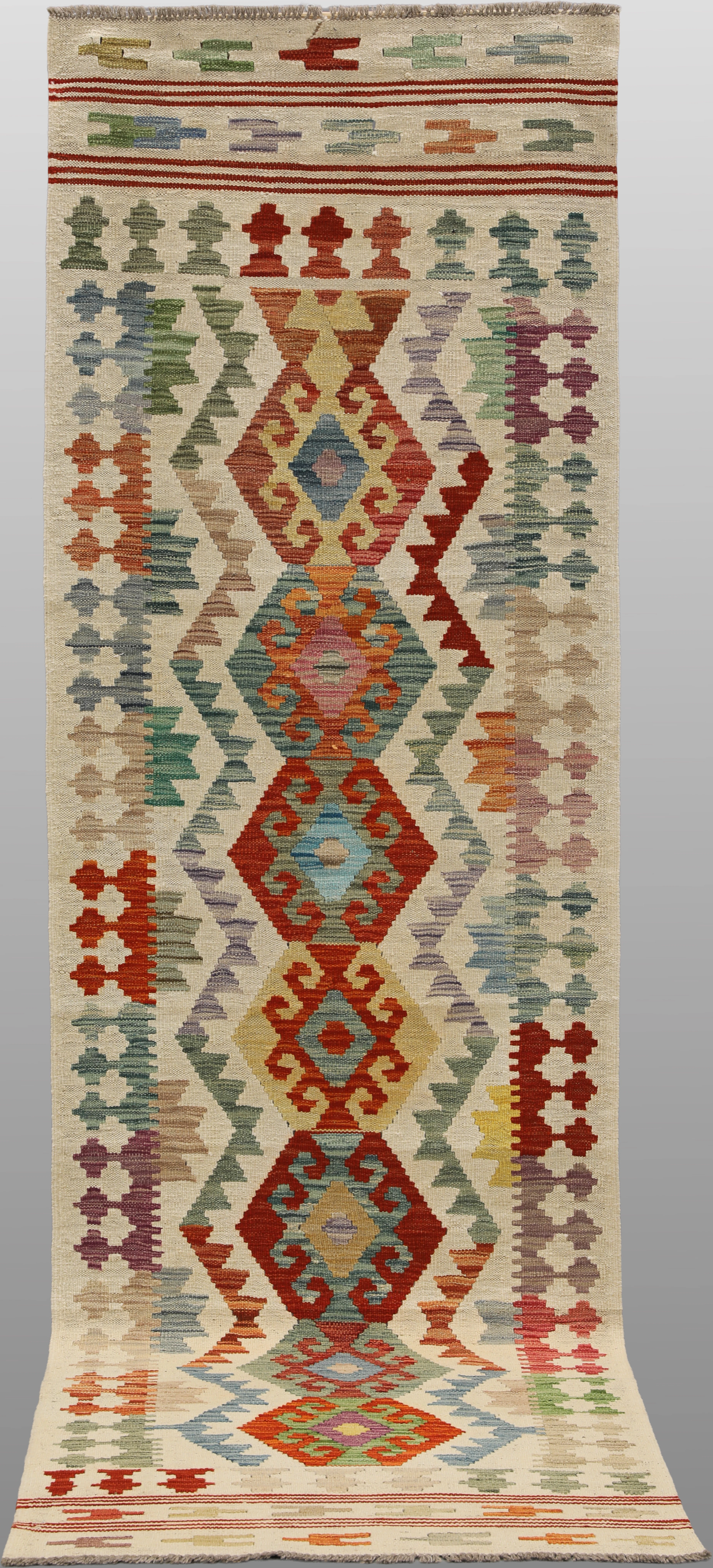ORIENTMATTA. Kelim klassisk design, gallerimodell, 297 x 84 cm.