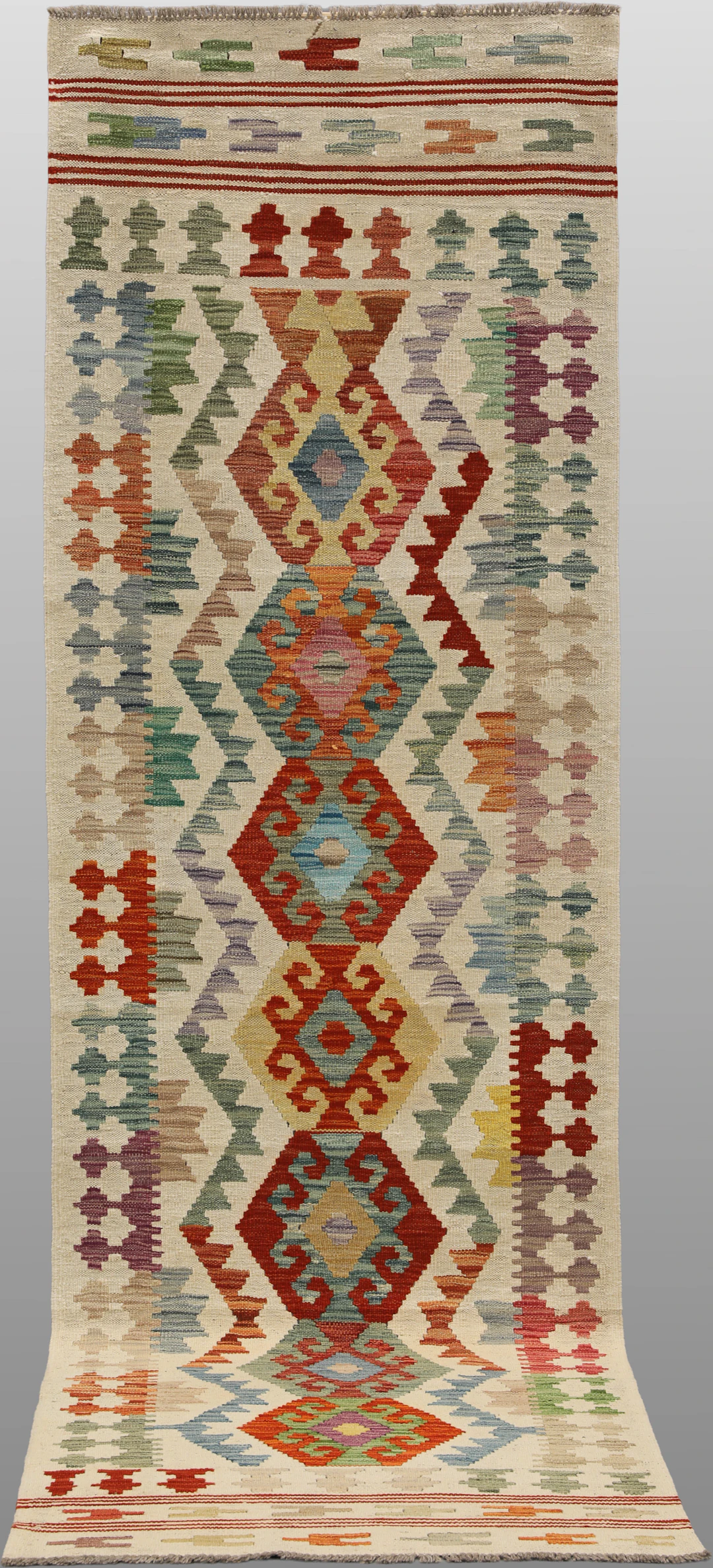 ORIENTMATTA. Kelim klassisk design, gallerimodell, 297 x 84 cm.