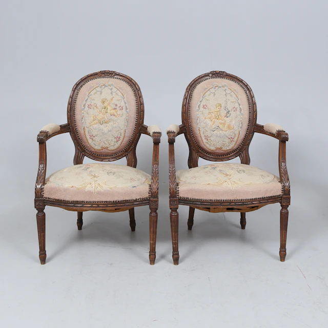 KARMSTOLAR, 1 par, gustaviansk stil.