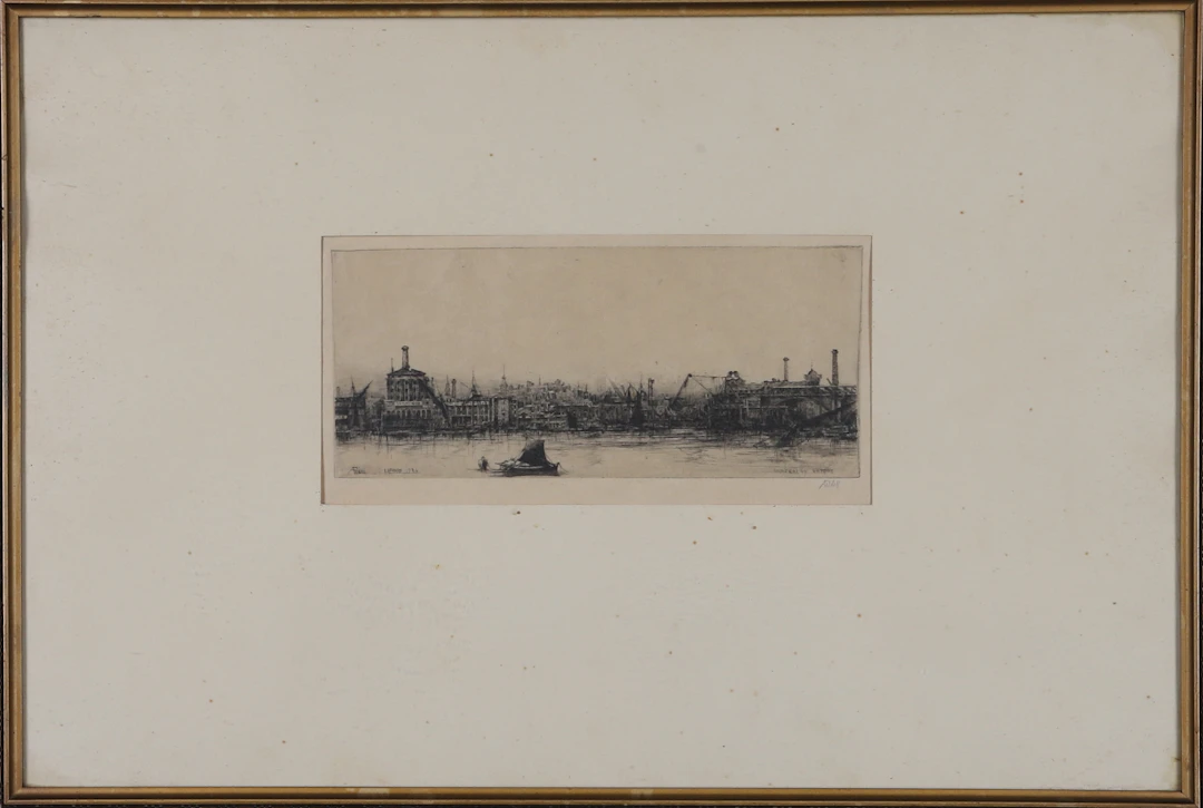 AXEL FRIDELL. "Waterloo Bridge", signerad och daterad 1926.
