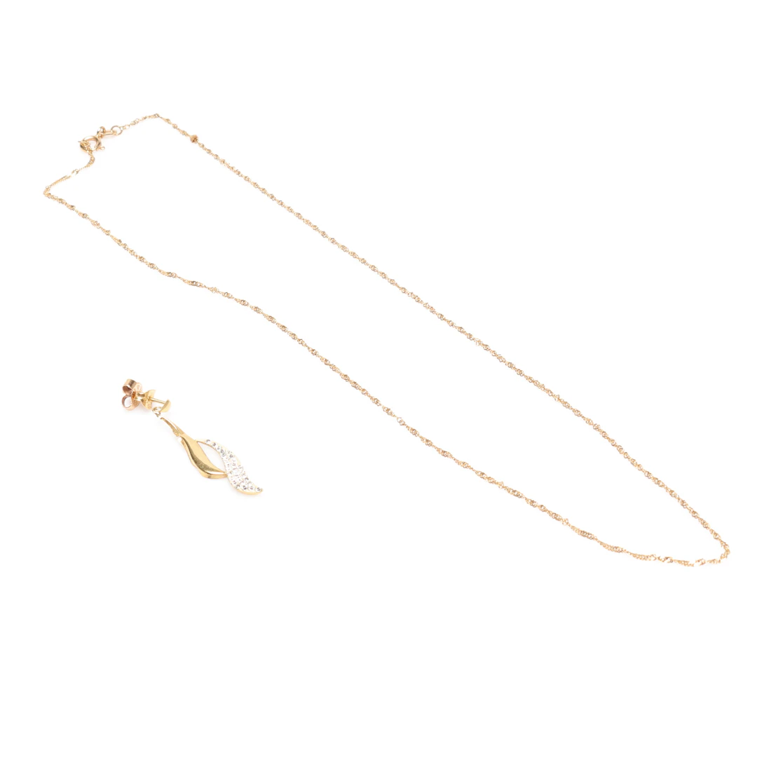 HALSKEDJA samt SKROT, guld, 18k, ca 2,1 gram.