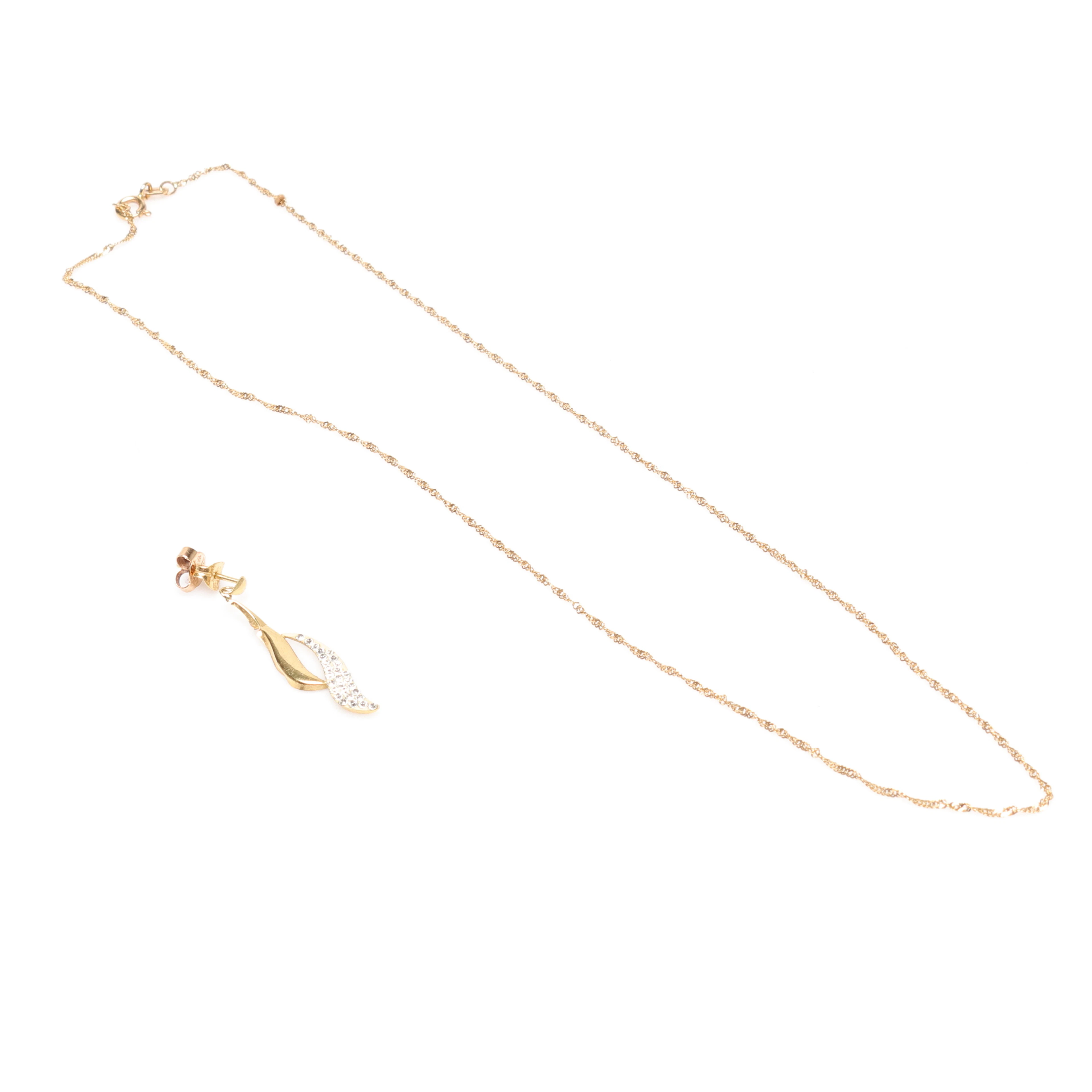 HALSKEDJA samt SKROT, guld, 18k, ca 2,1 gram.