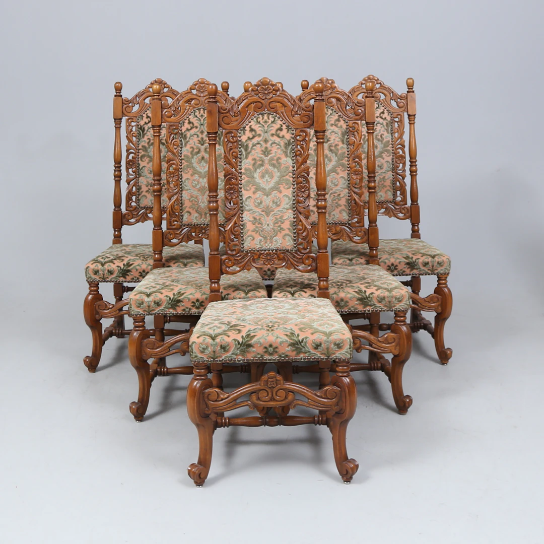 STOLAR, 6 st, barockstil, omkring år 1900.