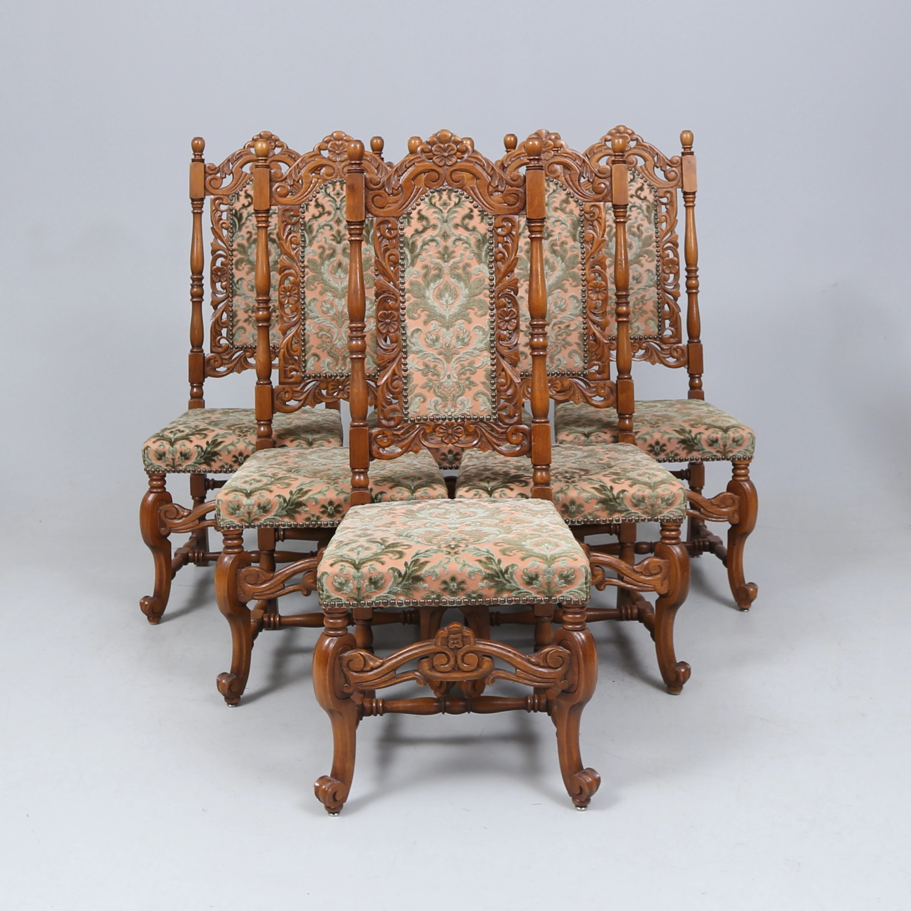 STOLAR, 6 st, barockstil, omkring år 1900.