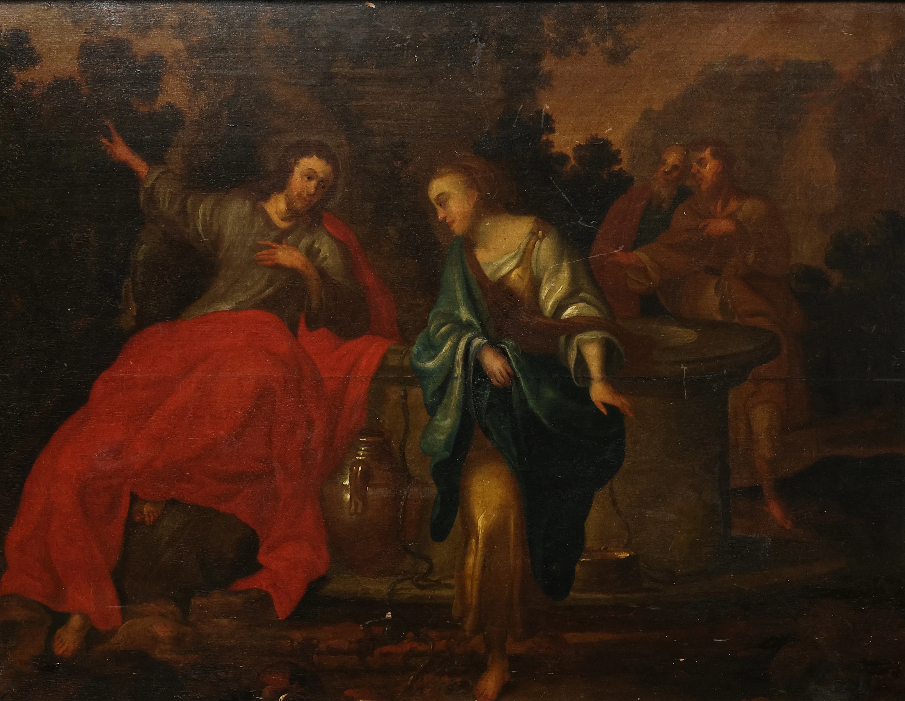 OKÄND KONSTNÄR. olja på pannå, troligen Italien, 1700-tal.