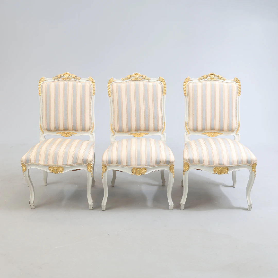 STOLAR, 3 st, rokoko-stil, 1800-tal.