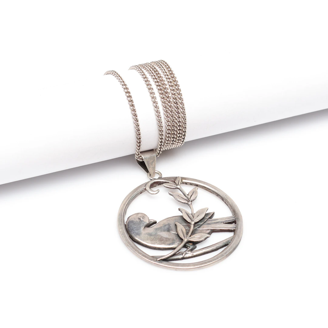 HÄNGE med kedja, silver, 1930/40-tal.