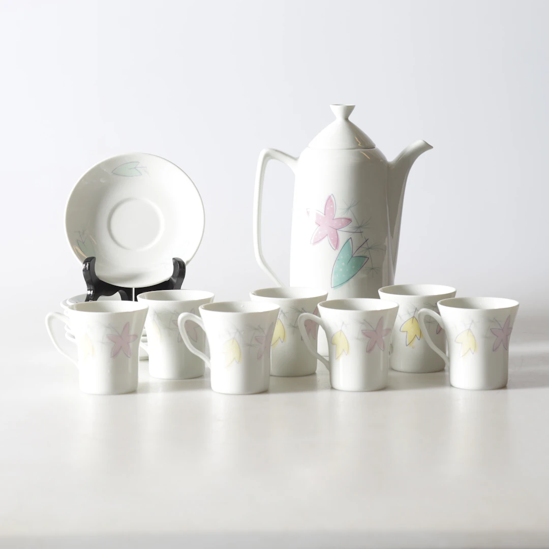 KAFFESERVIS, 8 delar, porslin, Rörstrand.