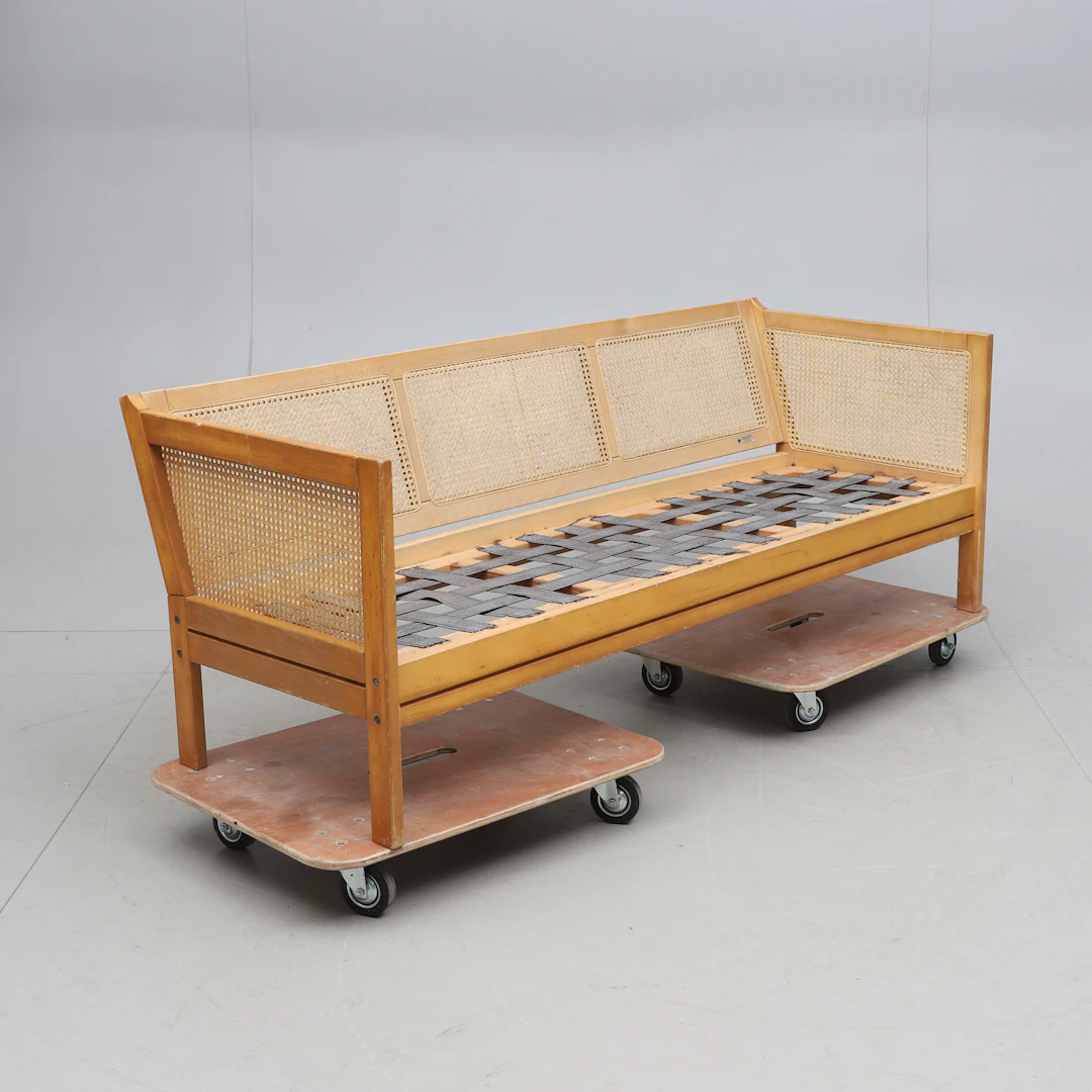 GEORG PETERSEN. soffa, ek/rotting, G. Petersens Möbelfabrik, Danmark, 1960-tal.