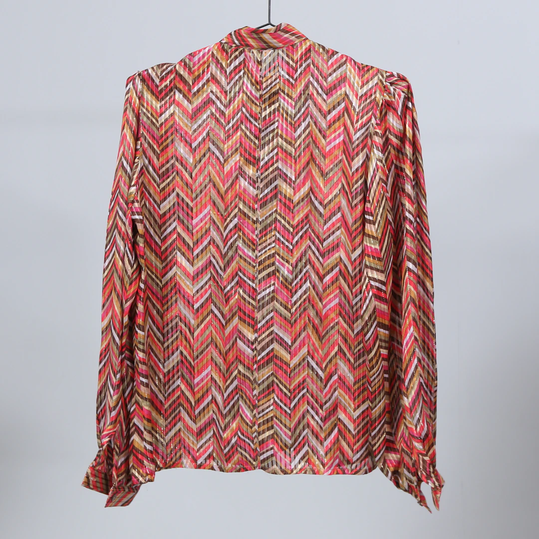 LOUISE BÉEN. Blus, flerfärgad, siden, made in Switerland.