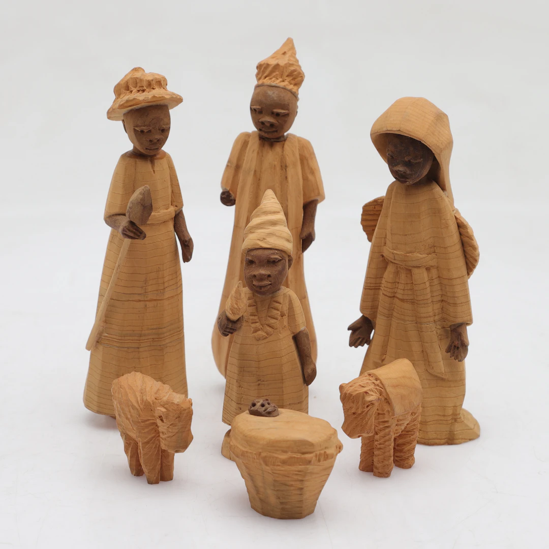 TRÄFIGURER, 7 st, Nigeria, 1900-tal.