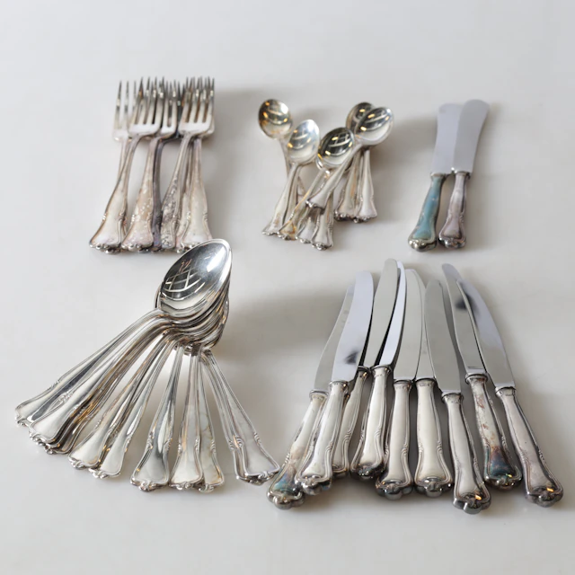 BESTICK, 42 st, silver, mod. "Gripsholm" olika tillverkare, 1900-talets