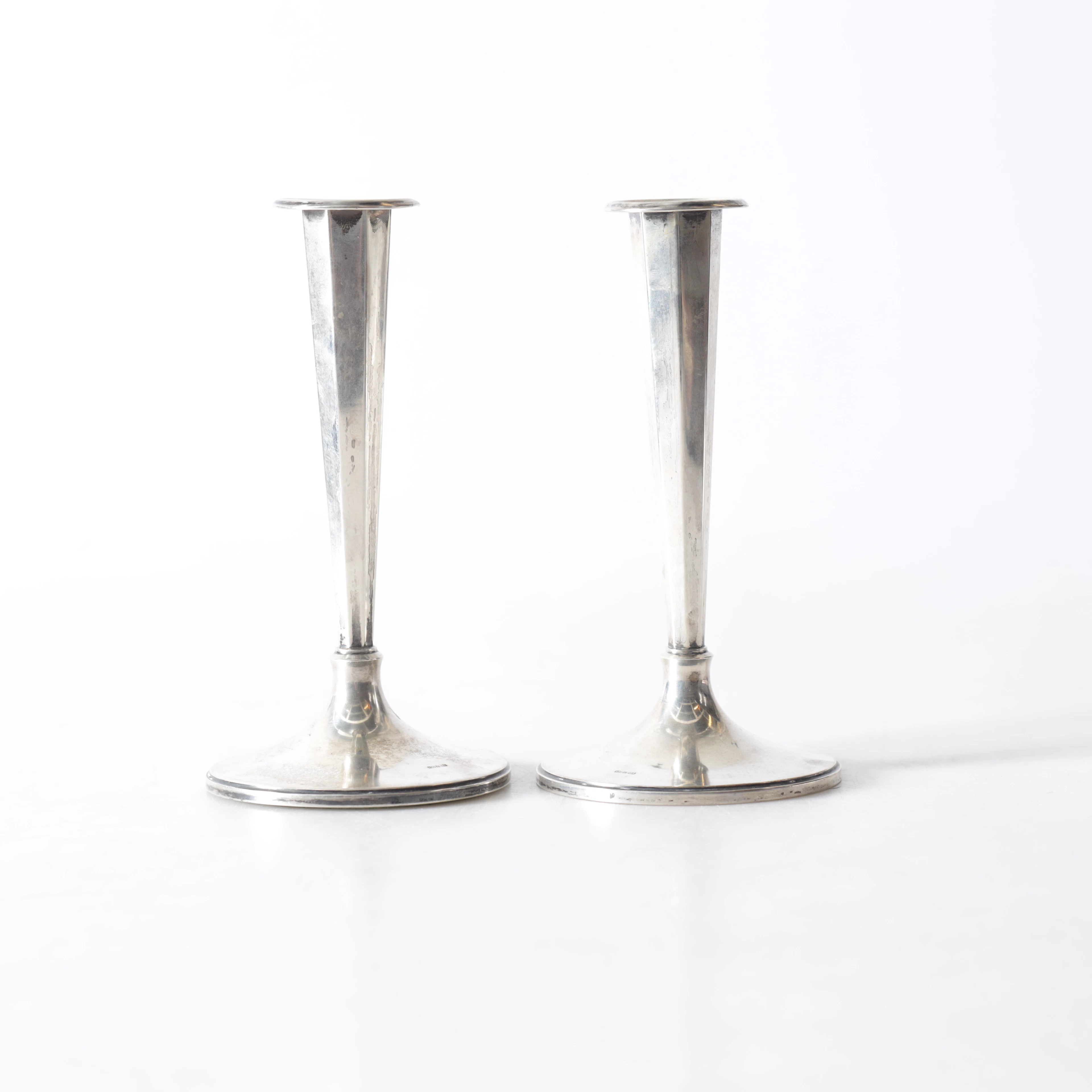 LJUSSTAKAR, 1 par, silver, 1900-tal.
