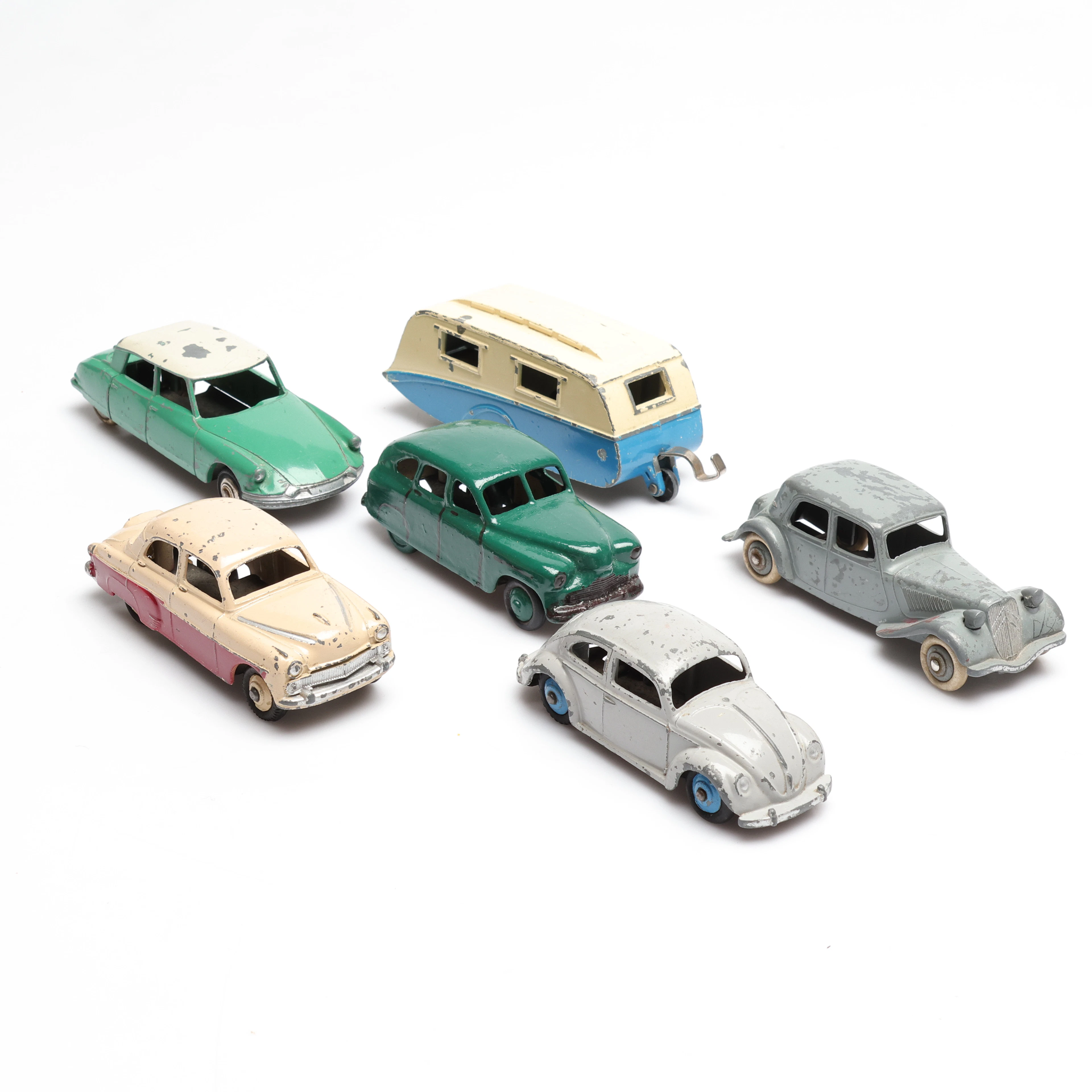 MODELLBILAR, 6 delar, metall, Dinky Toys, England.