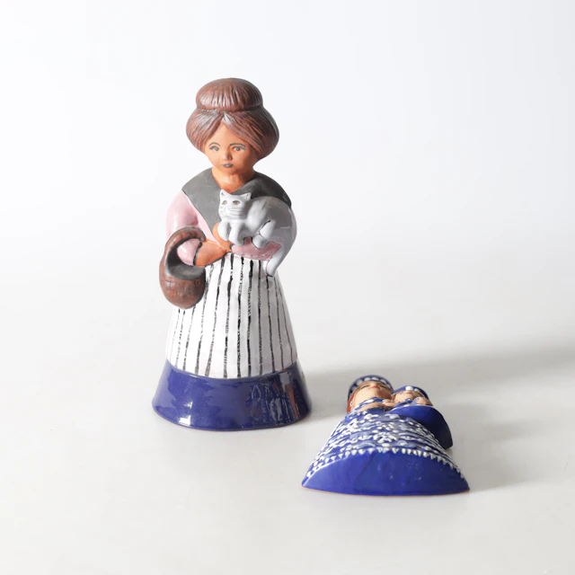 FIGURINER, 2 st, lergods, bl.a. Ingegärdh Burmeister, 1900-tal.