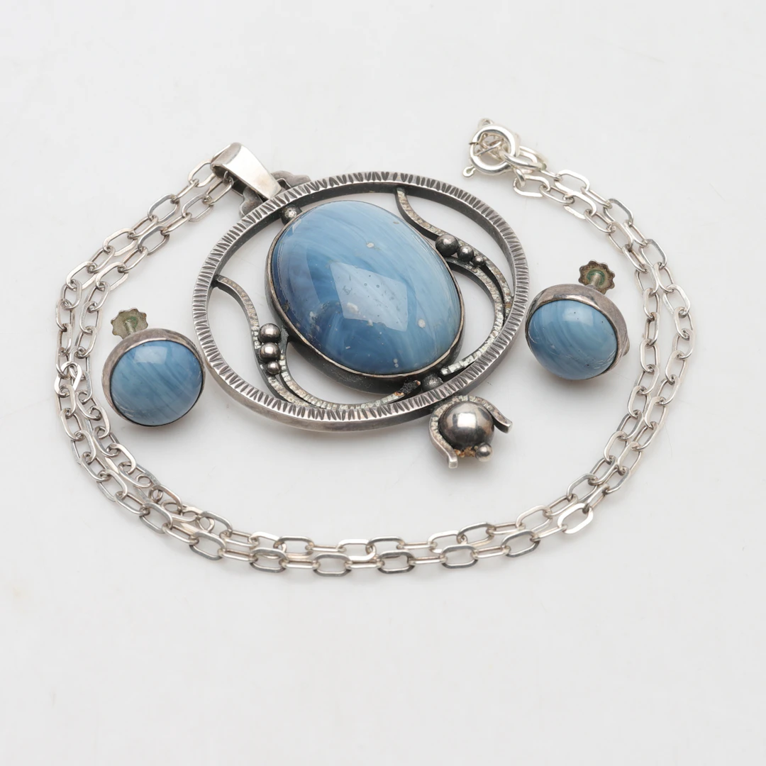 GARNITYR, 3 delar, silver, b.la. A. Hillebrant, Boströms Eftr.