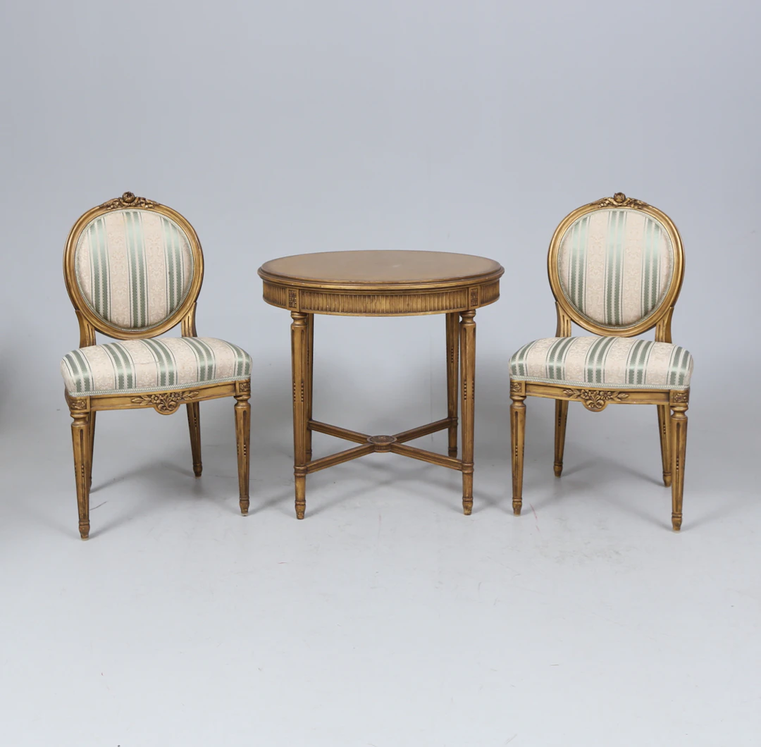 BORD med STOLAR, 1 par, gustaviansk stil, 1900-tal.