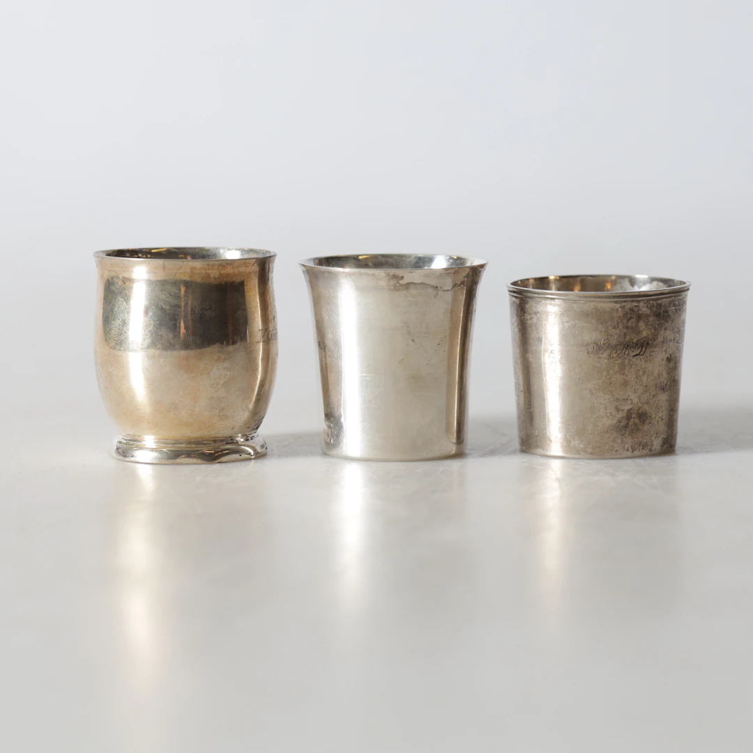 SUPKOPPAR & POKAL, 3 delar, silver, olika tillverkare. Totalvikt ca 87,9 gram.