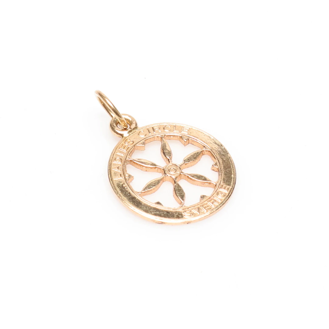 HÄNGE, 18K guld, "Ladies Circle Sverige", vikt ca 0.8 gram.
