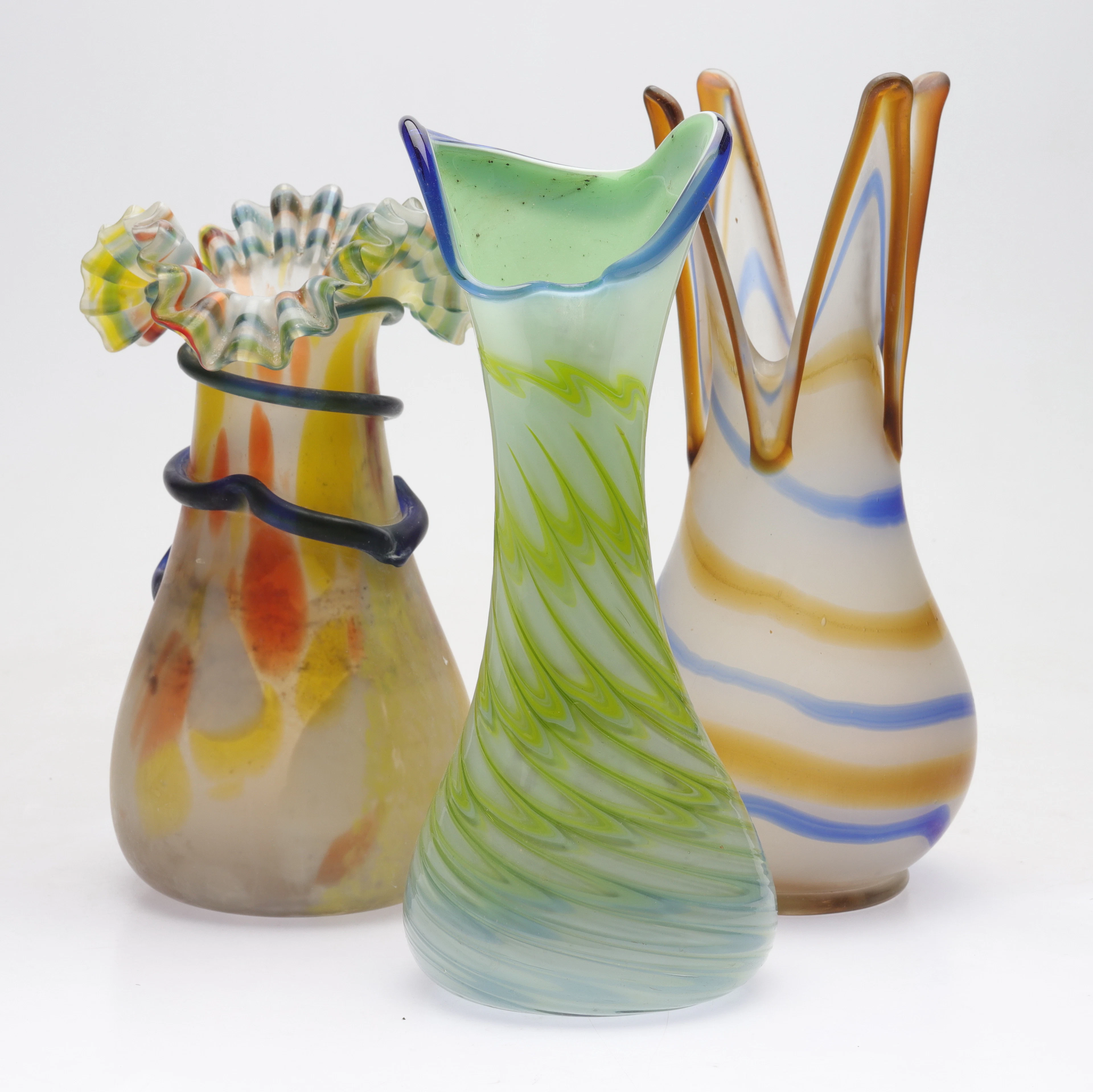 VASER, 3 st, glas, b.la. Orrefors.