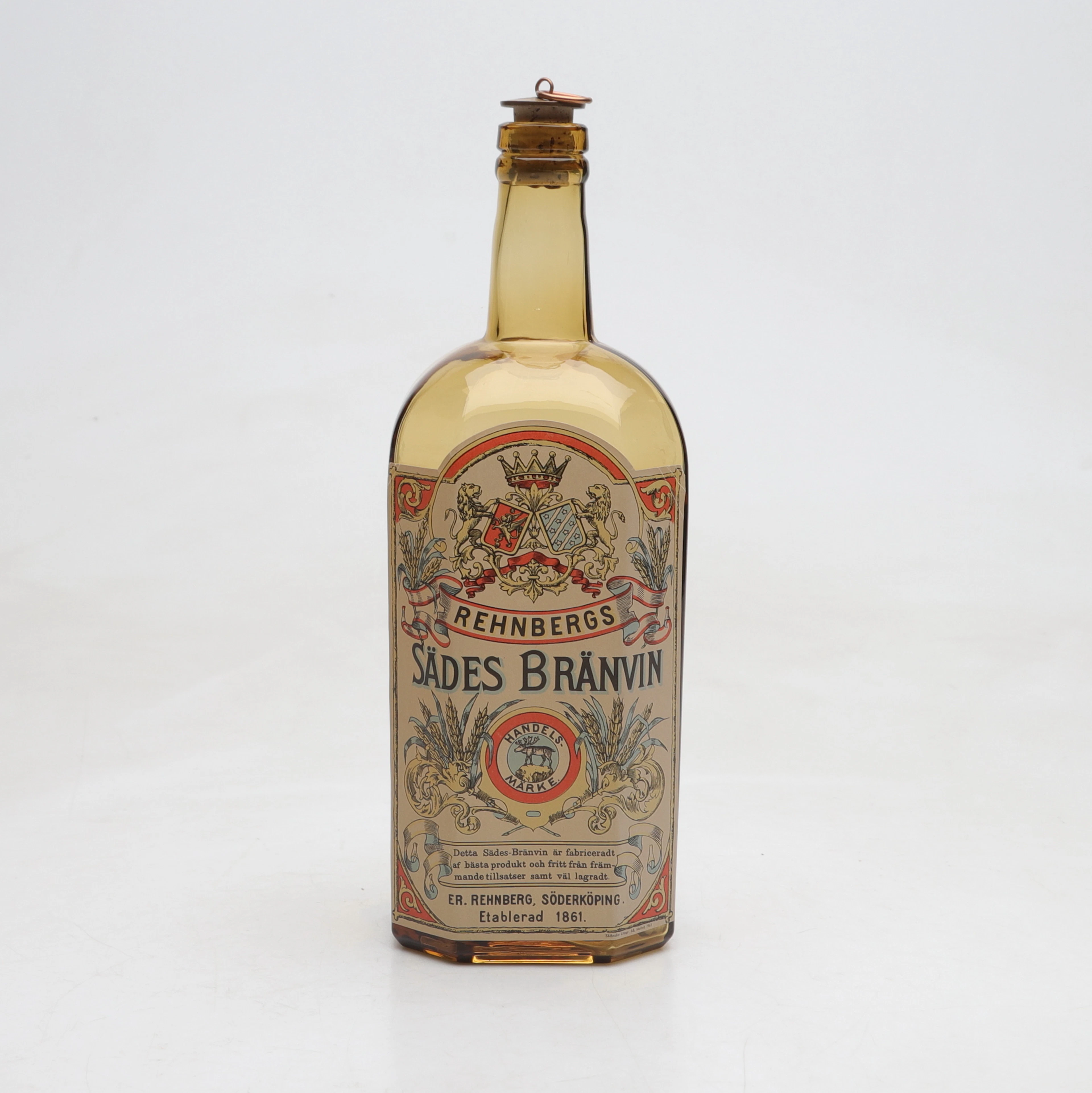 FLASKA, glas, "Rehnbergs Sädesbrännvin, Söderköping", Reijmyre, 1900-talets