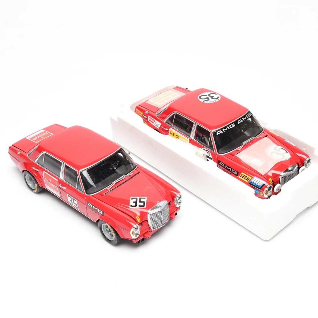 MODELLBILAR, 2 st, Minichamps, Mercedes-Benz 300 SEL 6.8 Südwestpokal