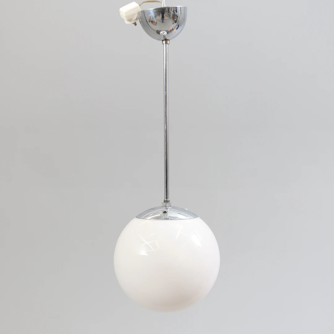 KLOTLAMPA, metall och glas, 1900-talets mitt.