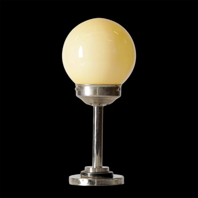 BORDSLAMPA, förkromad metall & glas, Art Deco, 1930-tal.