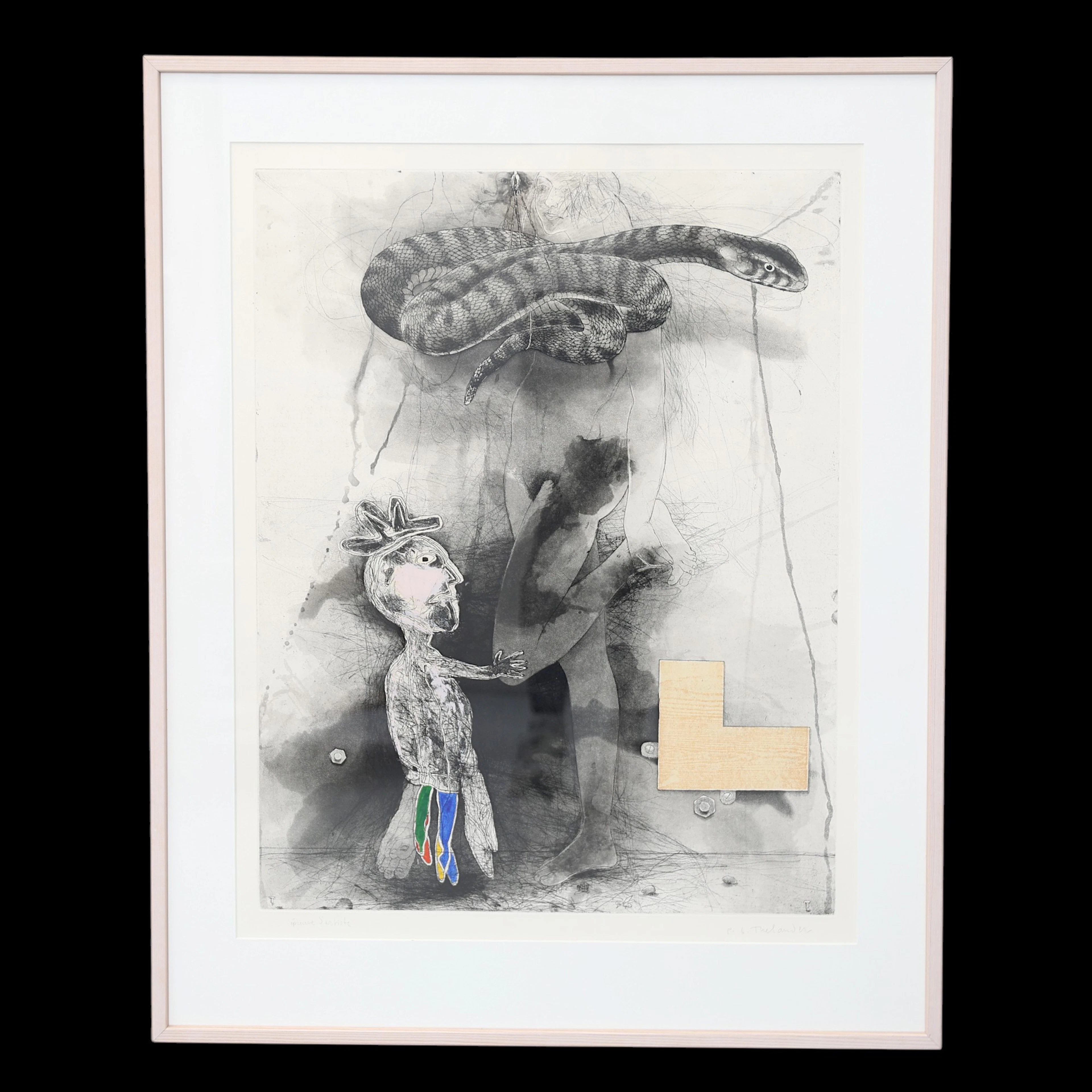 PER GUNNAR THELANDER. litografi, "Paradis I", épreuve d'artiste, 1980-tal.