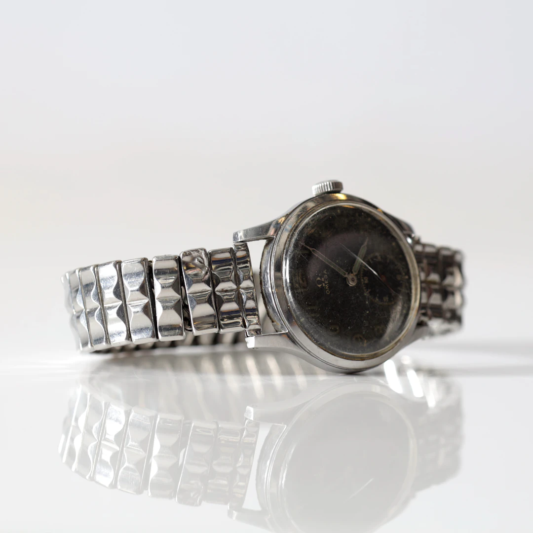 ARMBANDSUR, stål, Omega, manuell, 1940-tal.