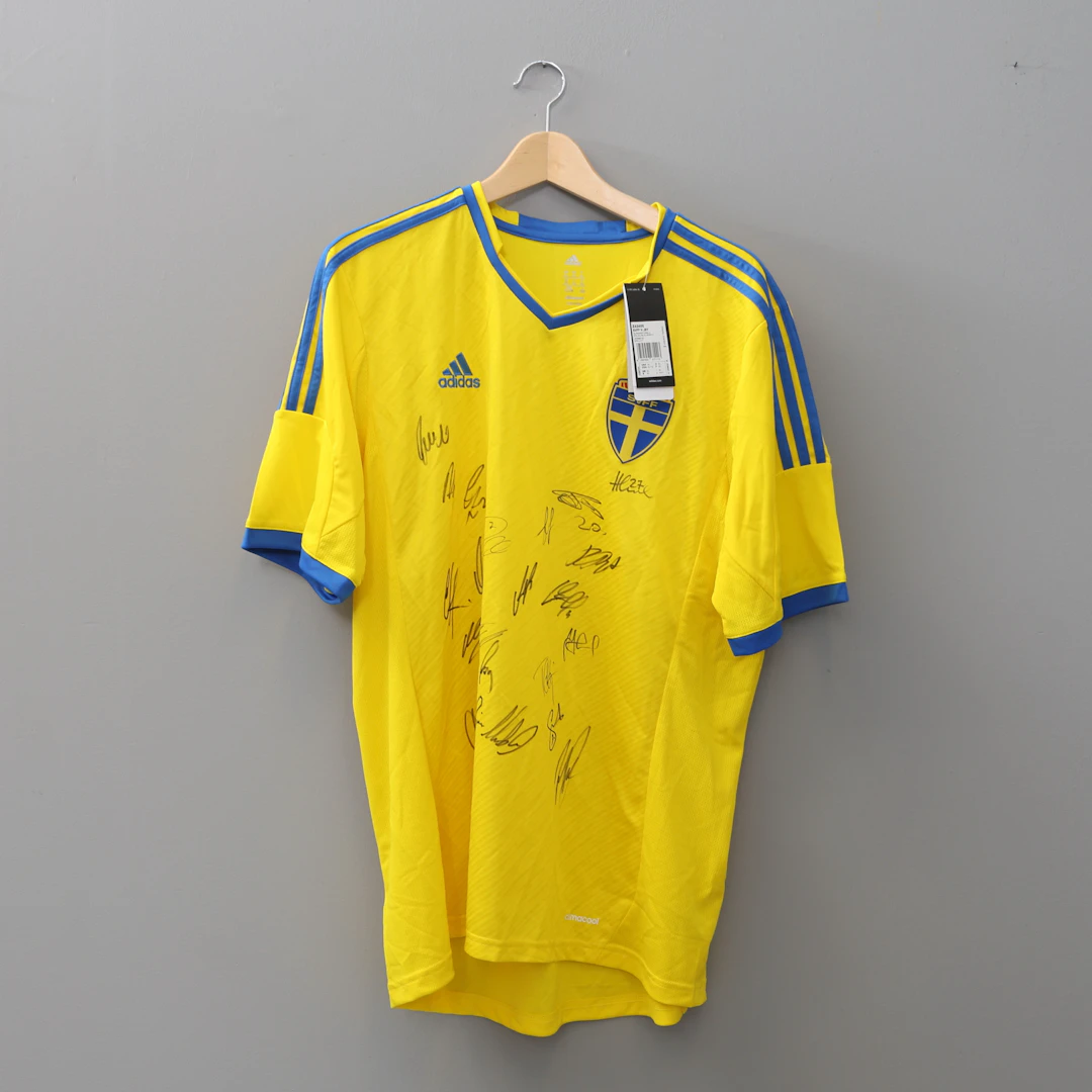 FOTBOLLSTRÖJA, signerad av Svenska landslaget EM 2012 i Ukraina.