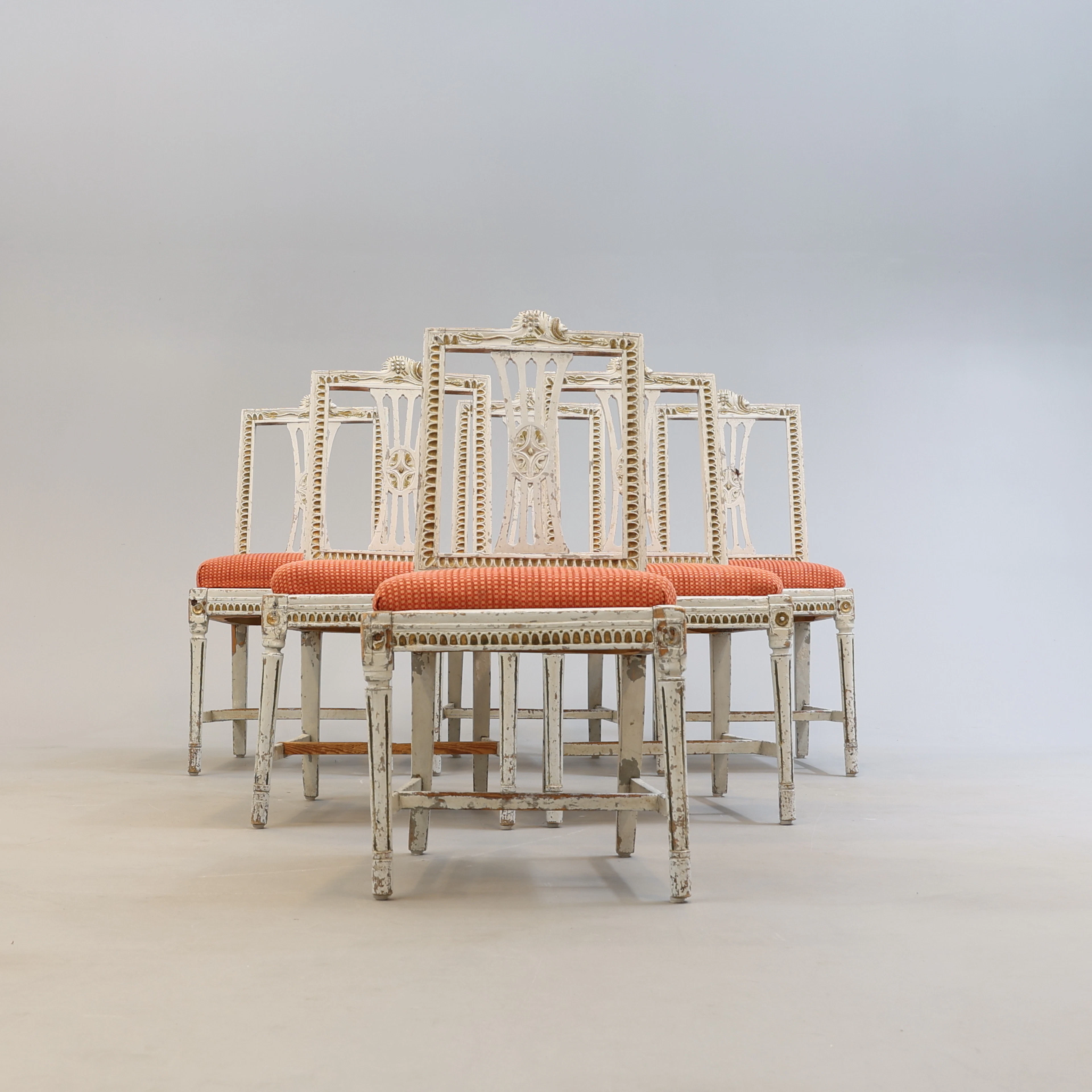 STOLAR, 6 st, gustavianska, Lindome, 1800-talets början.