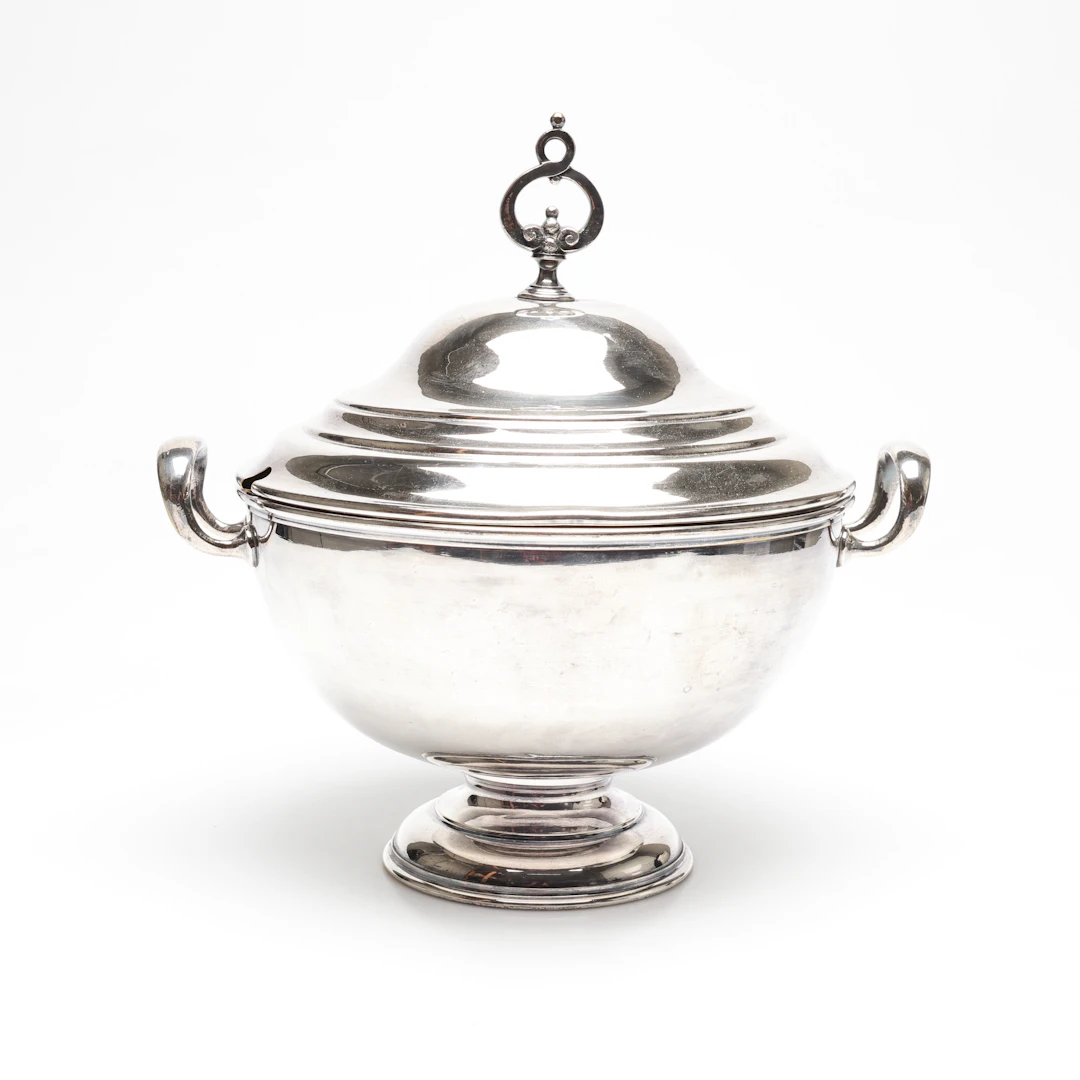GUSTAV ERIKSSON. SOPPSKÅL, nysilver, Eskilstuna, 1900-talets första hälft.
