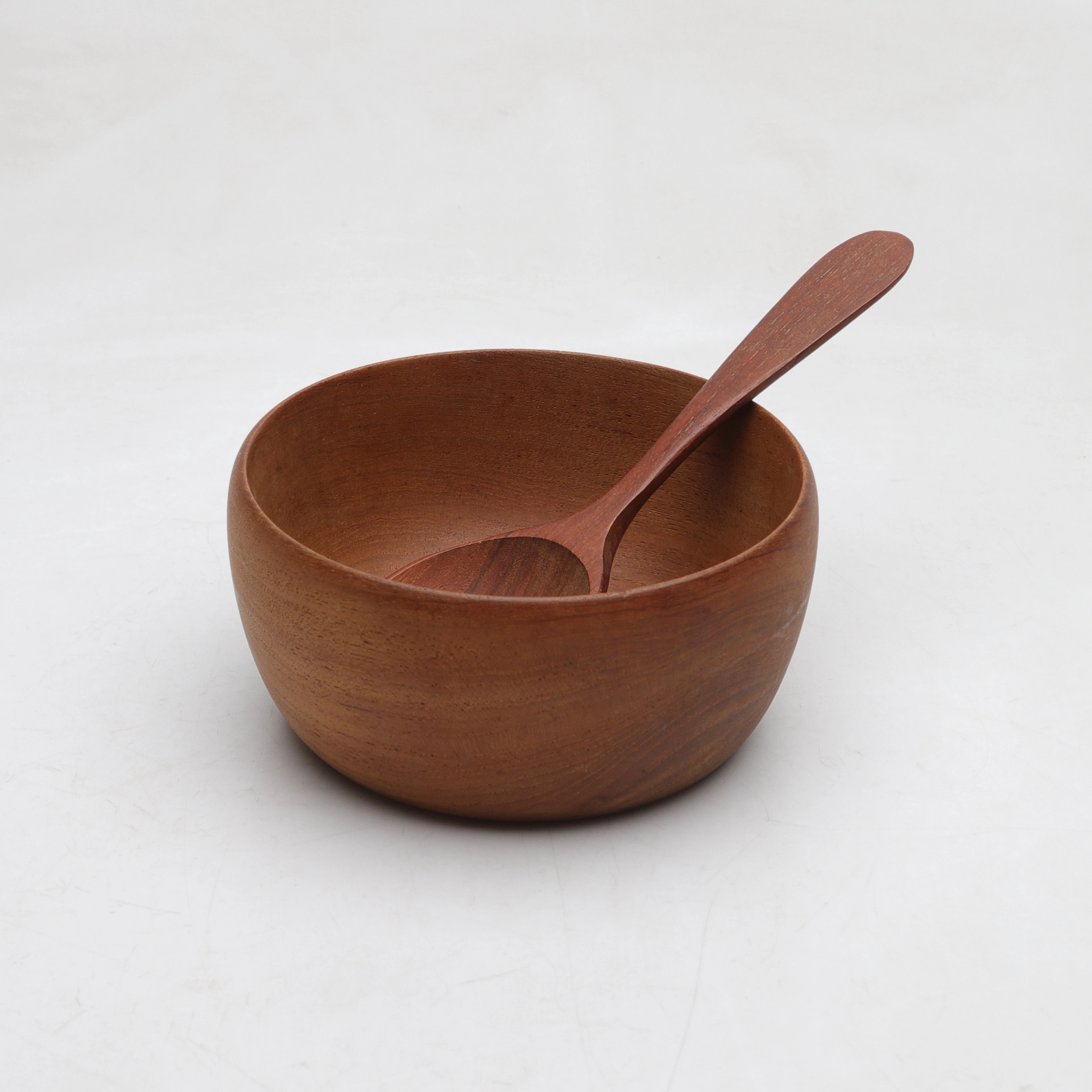 SKÅL MED SKED, teak, Upsala Träsvarveri, Sverige, 1950-/60-tal.