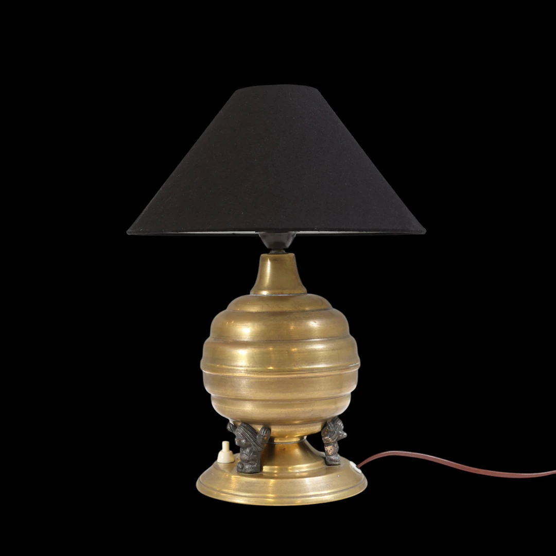 BORDSLAMPA, mässing, funkis, 1930/40-tal.