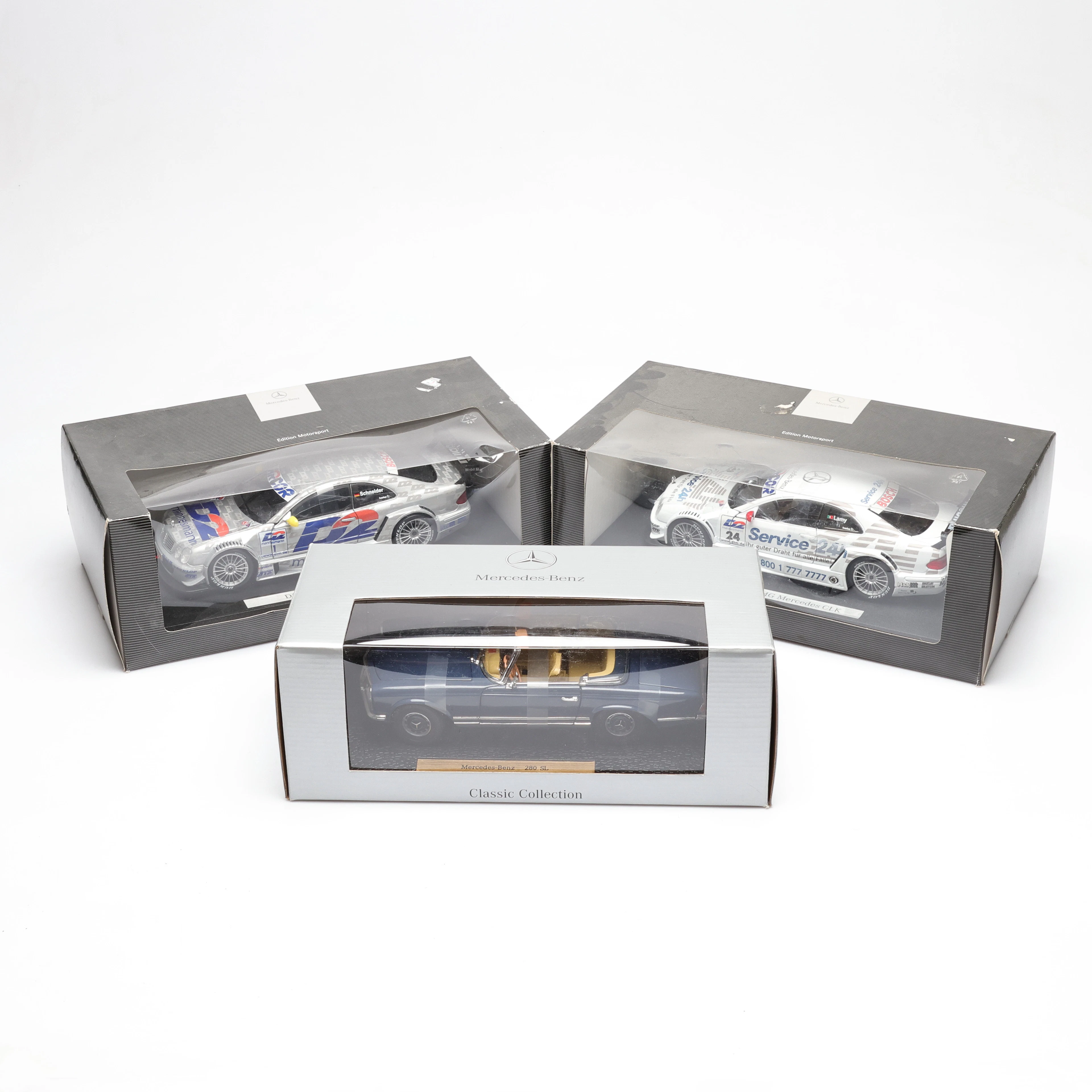 MODELLBILAR, 3 st, bl.a. classic collection, Mercedes.