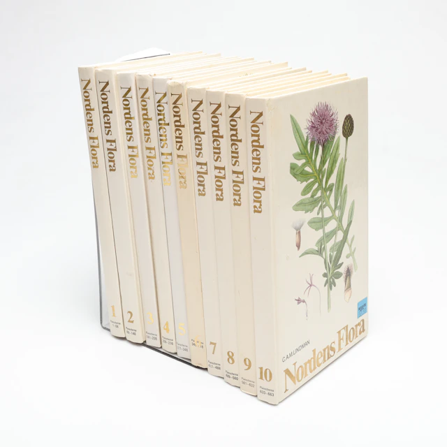 BÖCKER, 10 volymer, "Nordens Flora", C.A.M. Lindman.