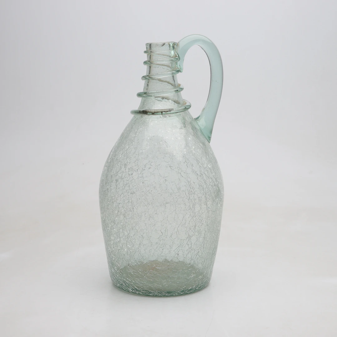 TURE BERGLUND. hänkelvas, glas, "Skansenglas", Stockholms Glasbruk, 1900-tal.