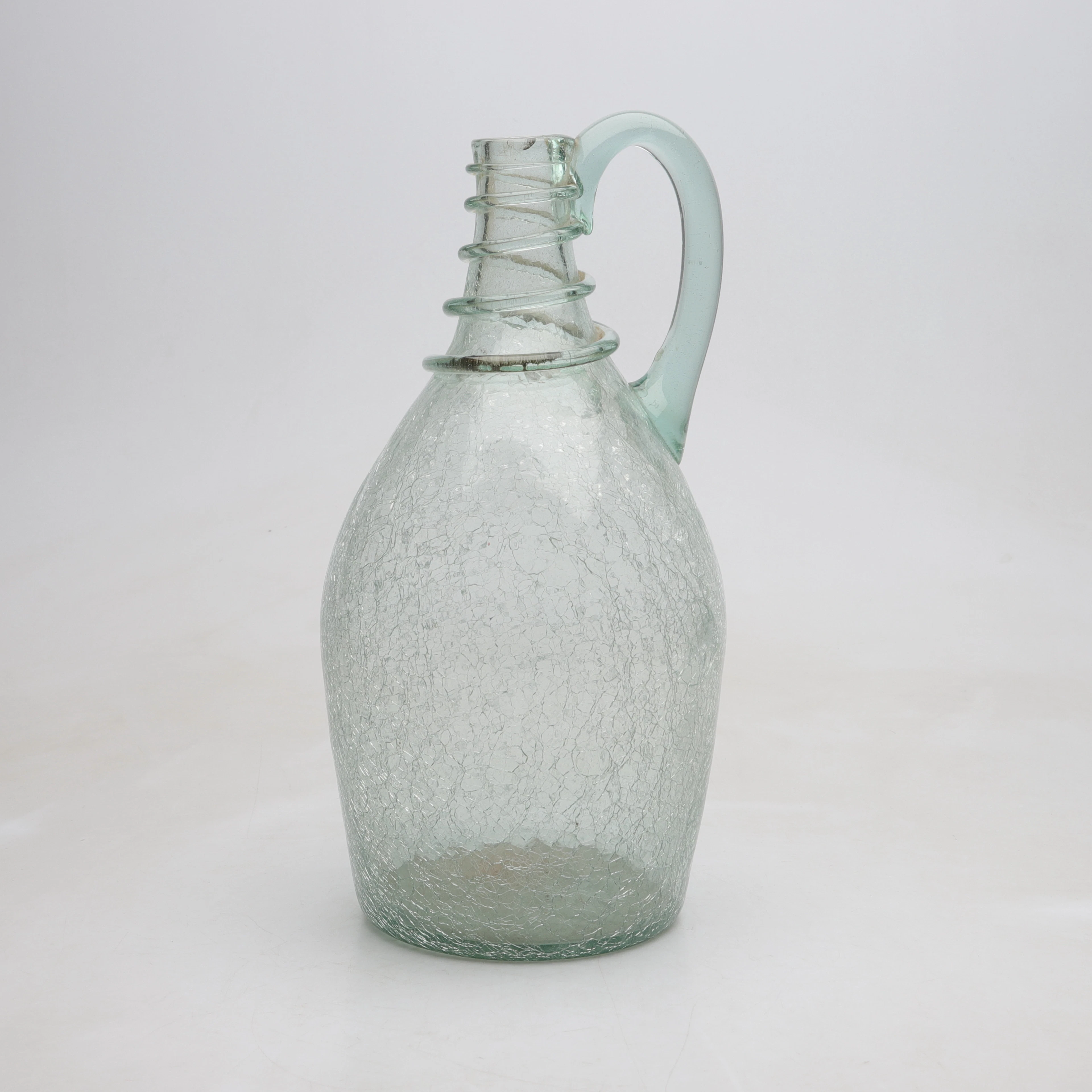 TURE BERGLUND. hänkelvas, glas, "Skansenglas", Stockholms Glasbruk, 1900-tal.