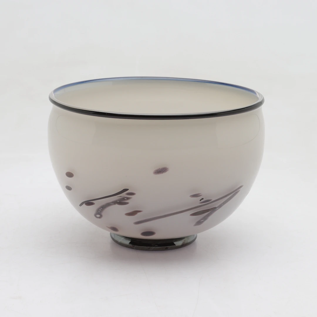 JENS ELTORP. Skål, glas, Heta låga, signerad, 1900-talets andra hälft.
