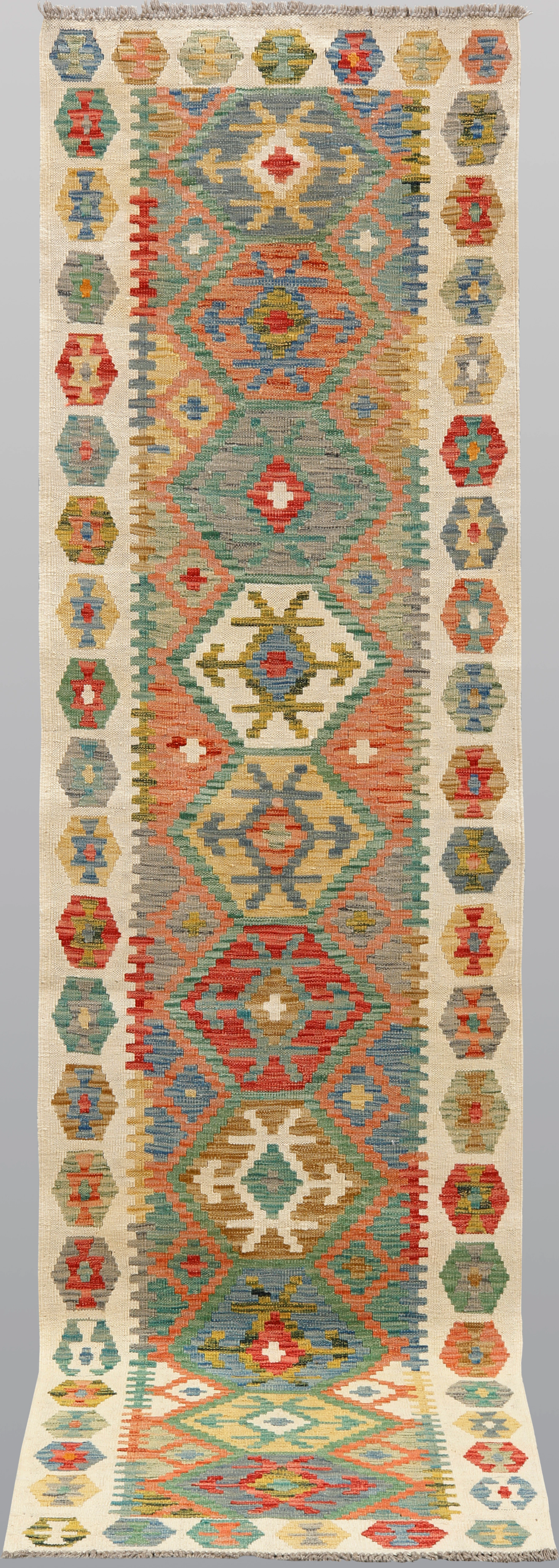 ORIENTMATTA. Kelim klassisk design, gallerimodell, 299 x 83 cm.