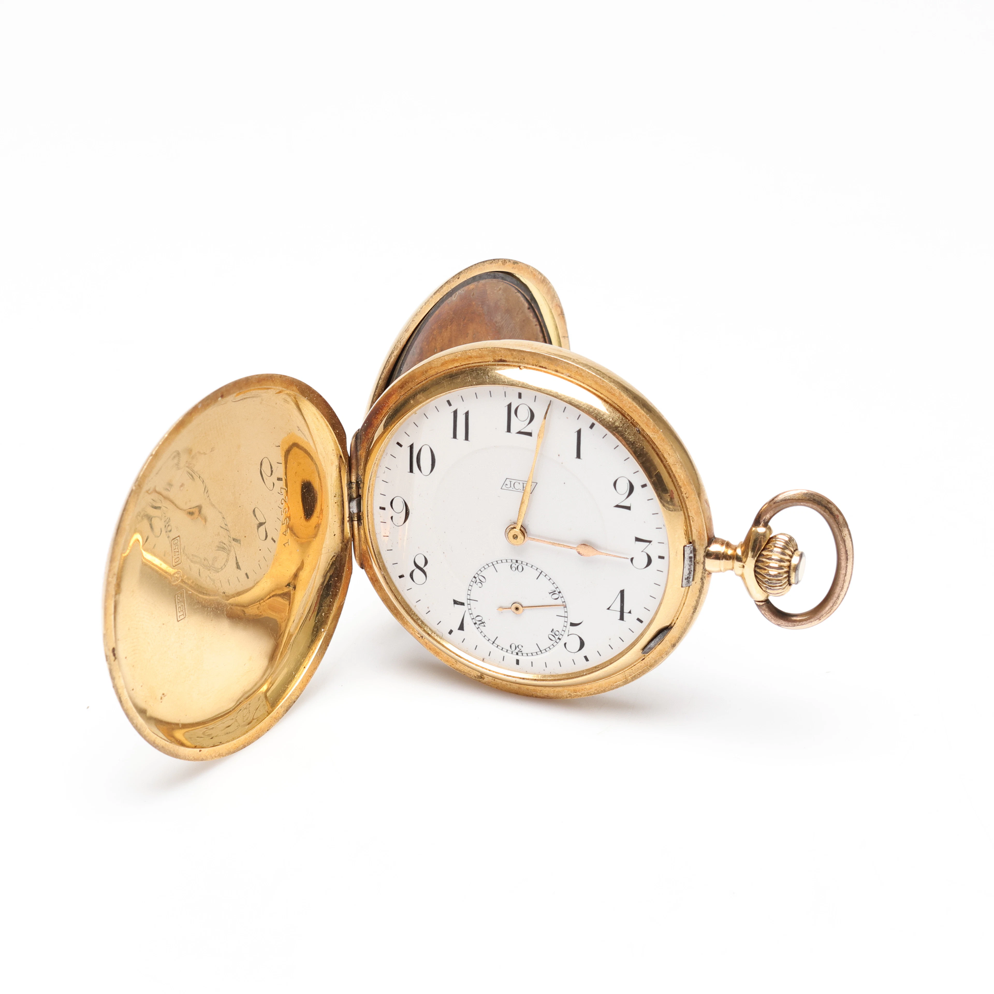 FICKUR, 18k guld, savonett, JCR, vikt ca 86,9 gram.