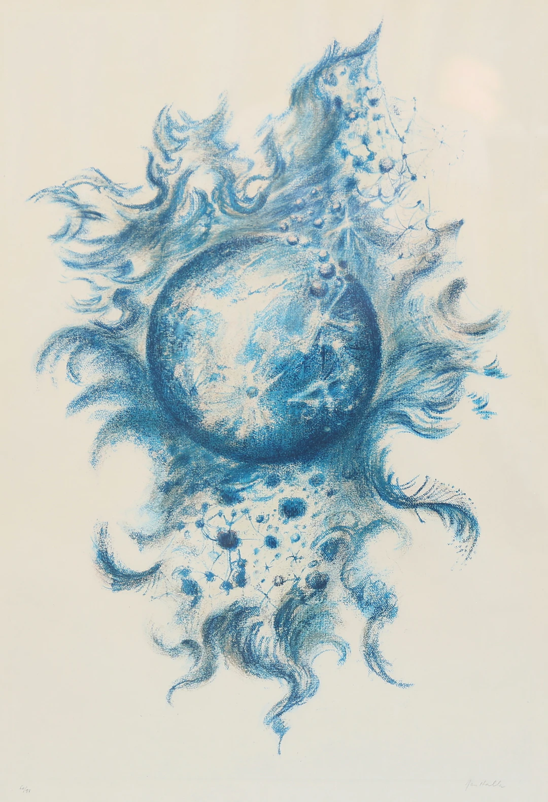 JAN HALLA. Abstrakt planet, litografi, signerad samt numrerad 60/98.