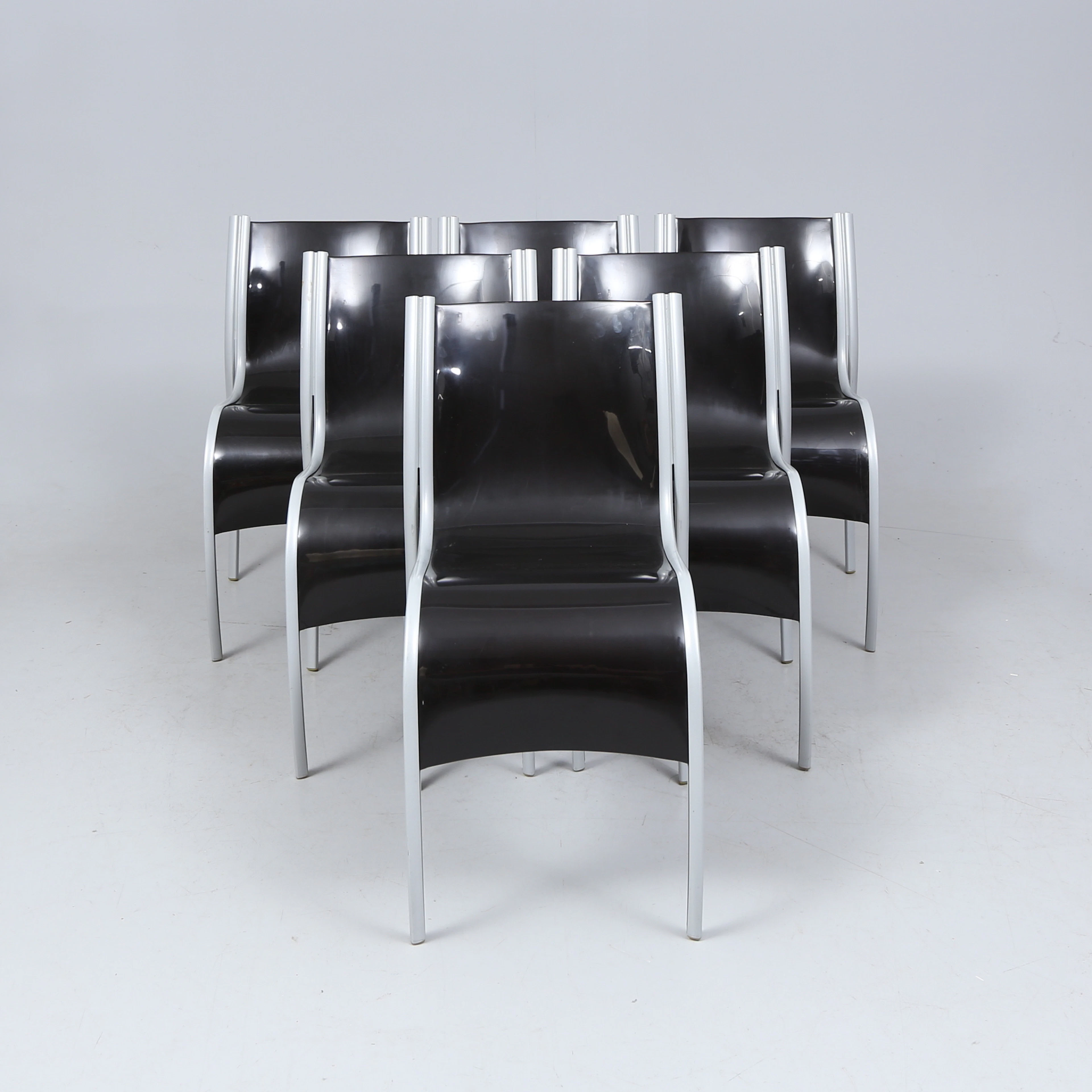 RON ARAD. Stolar, 6st, Fantastic Plastic Elastic, Kartell, Italien.