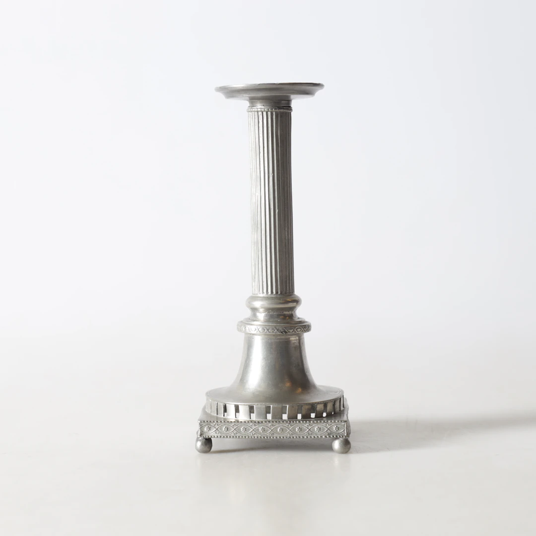 HANS WICKSTEN. Ljusstake, tenn, gustaviansk, Västerås, 1800-talets början.