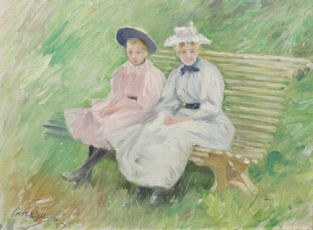 CARL KJELLIN. olja på pannå, signerad och daterad 17 (1917).