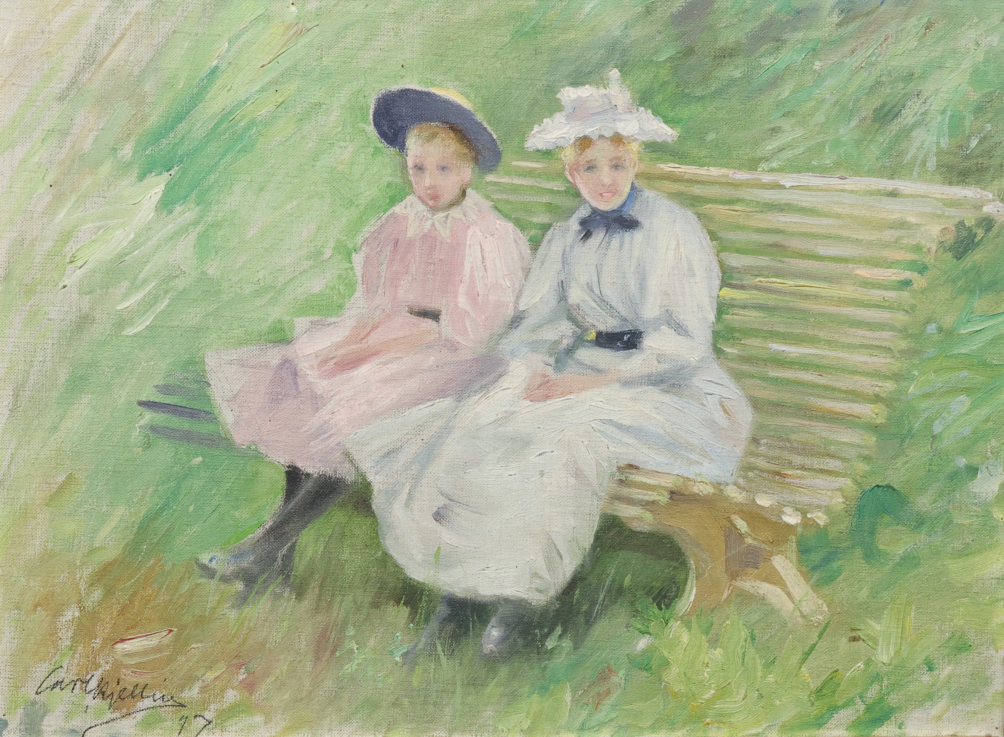 CARL KJELLIN. olja på pannå, signerad och daterad 17 (1917).