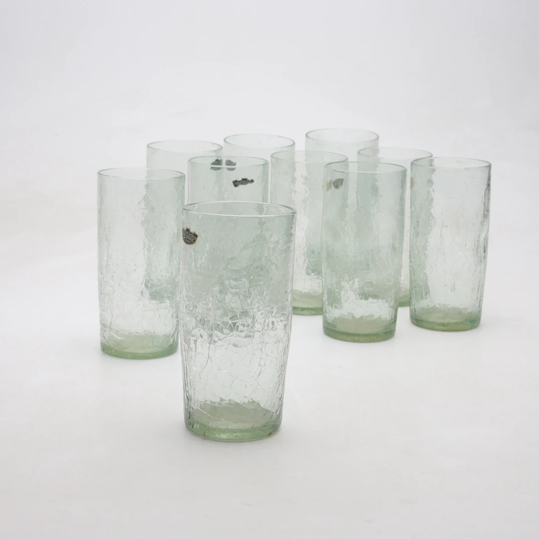 TURE BERGLUND. grogglas, 10 st, "Skansenglas", Stockholms Glasbruk