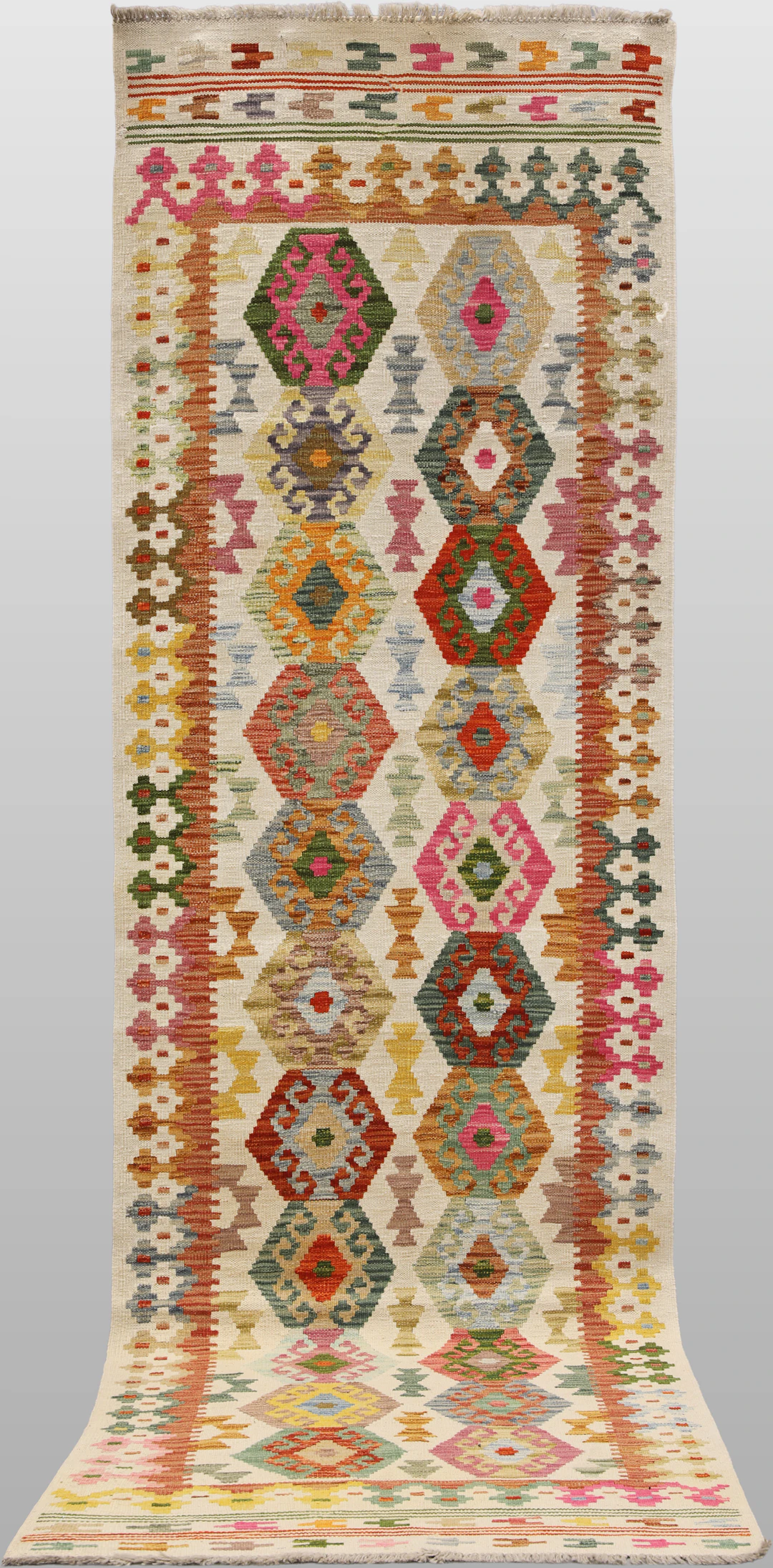 ORIENTMATTA. Kelim klassisk design, gallerimodell, 297 x 90 cm.