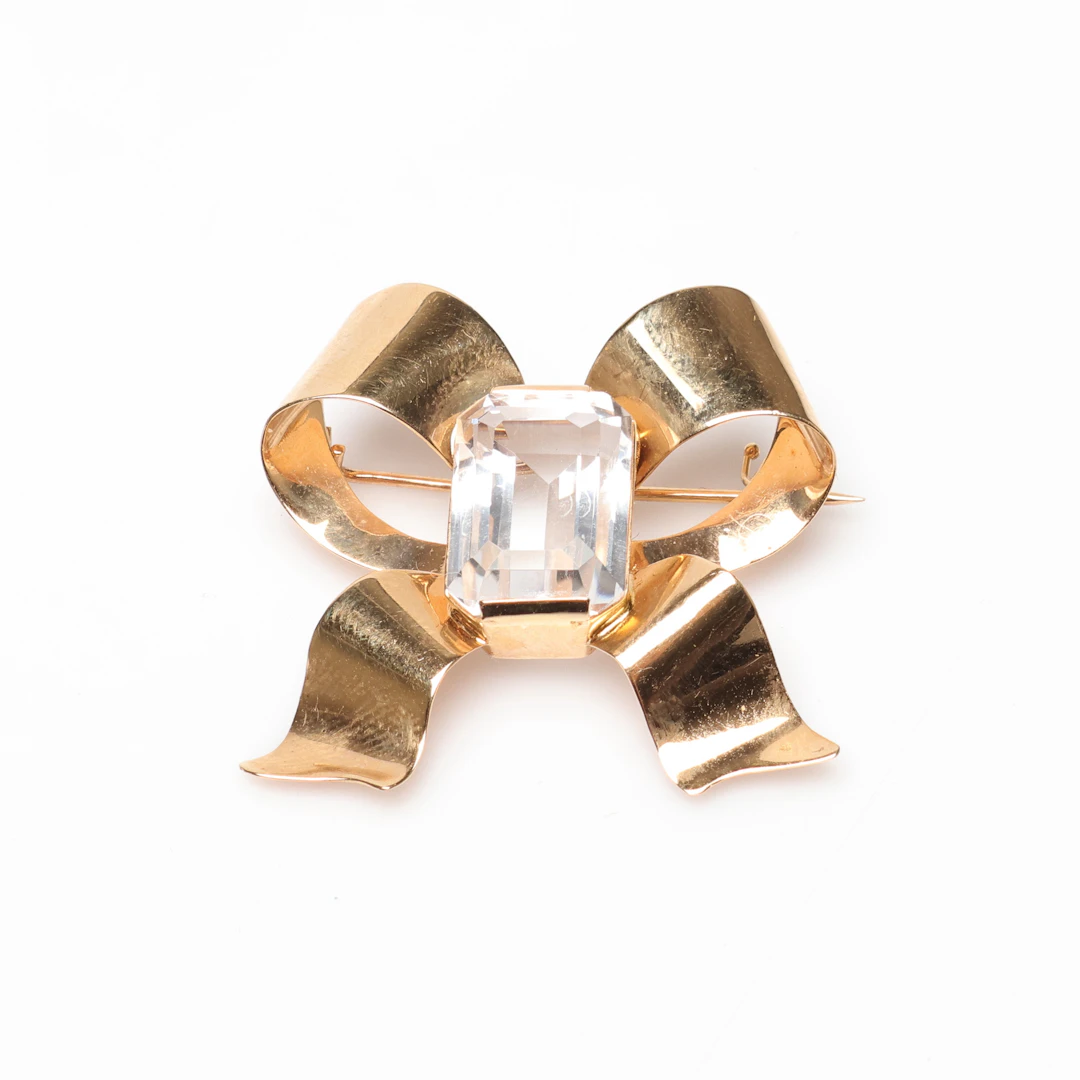 BROSCH, 18k guld, vitk ca 6,3 g, Stigbert.